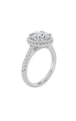 Load image into Gallery viewer, 3CTW Round Shaped Lab Grown Diamond (F/VS) Classic Halo Accented Engagement Ring in 14K Gold
