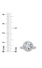 Load image into Gallery viewer, 5CTW Round Shaped Lab Grown Diamond (F/VS) Classic Halo Accented Engagement Ring in 14K Gold
