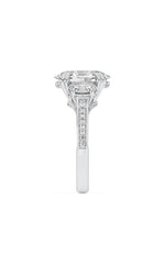 Load image into Gallery viewer, 5CTW Oval Shaped Lab Grown Diamond (F/VS) Three Stone Accented Engagement Ring in 14K Gold
