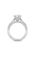 Load image into Gallery viewer, 1.25CTW Round Shaped Lab Grown Diamond (F/VS) Tulip Motif Accented Engagement Ring in 14K Gold
