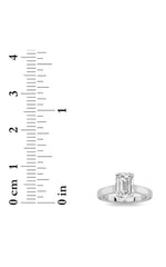 Load image into Gallery viewer, 2CTW Emerald Shaped Lab Grown Diamond (G/VS) Accented Bridge Shank Engagement Ring in 14K Gold
