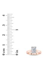 Load image into Gallery viewer, 2CTW Emerald Shaped Lab Grown Diamond (G/VS) Accented Bridge Shank Engagement Ring in 14K Gold
