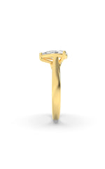 Load image into Gallery viewer, 2CTW Pear Shaped Lab Grown Diamond (F/VS) Accented Bridge Shank Engagement Ring in 14K Gold
