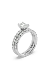 Load image into Gallery viewer, 2CTW Emerald Shaped Lab Grown Diamond (F/VS) Classic Accented  Set With Band and Engagement Ring in 14K Gold
