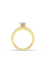 Load image into Gallery viewer, 2CTW Oval Shaped Lab Grown Diamond (F/VS) Classic Accented  Set With Band and Engagement Ring in 14K Gold

