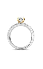 Load image into Gallery viewer, 2CTW Pear Shaped Lab Grown Diamond (F/VS) Classic Accented  Set With Band and Engagement Ring in 14K Gold
