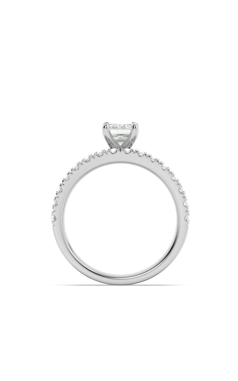 2CTW Radiant Shaped Lab Grown Diamond (F/VS) Classic Accented Set With Band and Engagement Ring in 14K Gold
