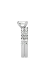 Load image into Gallery viewer, 2CTW Radiant Shaped Lab Grown Diamond (F/VS) Classic Accented Set With Band and Engagement Ring in 14K Gold
