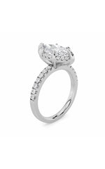 Load image into Gallery viewer, 2CTW Marquise Shaped Lab Grown Diamond (F/VS) Halo Accented Engagement Ring in 14K Gold
