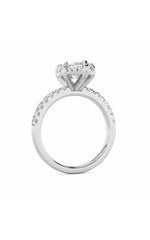 Load image into Gallery viewer, 2CTW Marquise Shaped Lab Grown Diamond (F/VS) Halo Accented Engagement Ring in 14K Gold
