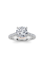 Load image into Gallery viewer, 2.5CTW Round Shaped Lab Grown Diamond (F/VS) Petite Shank Accented Engagement Ring in 14K Gold
