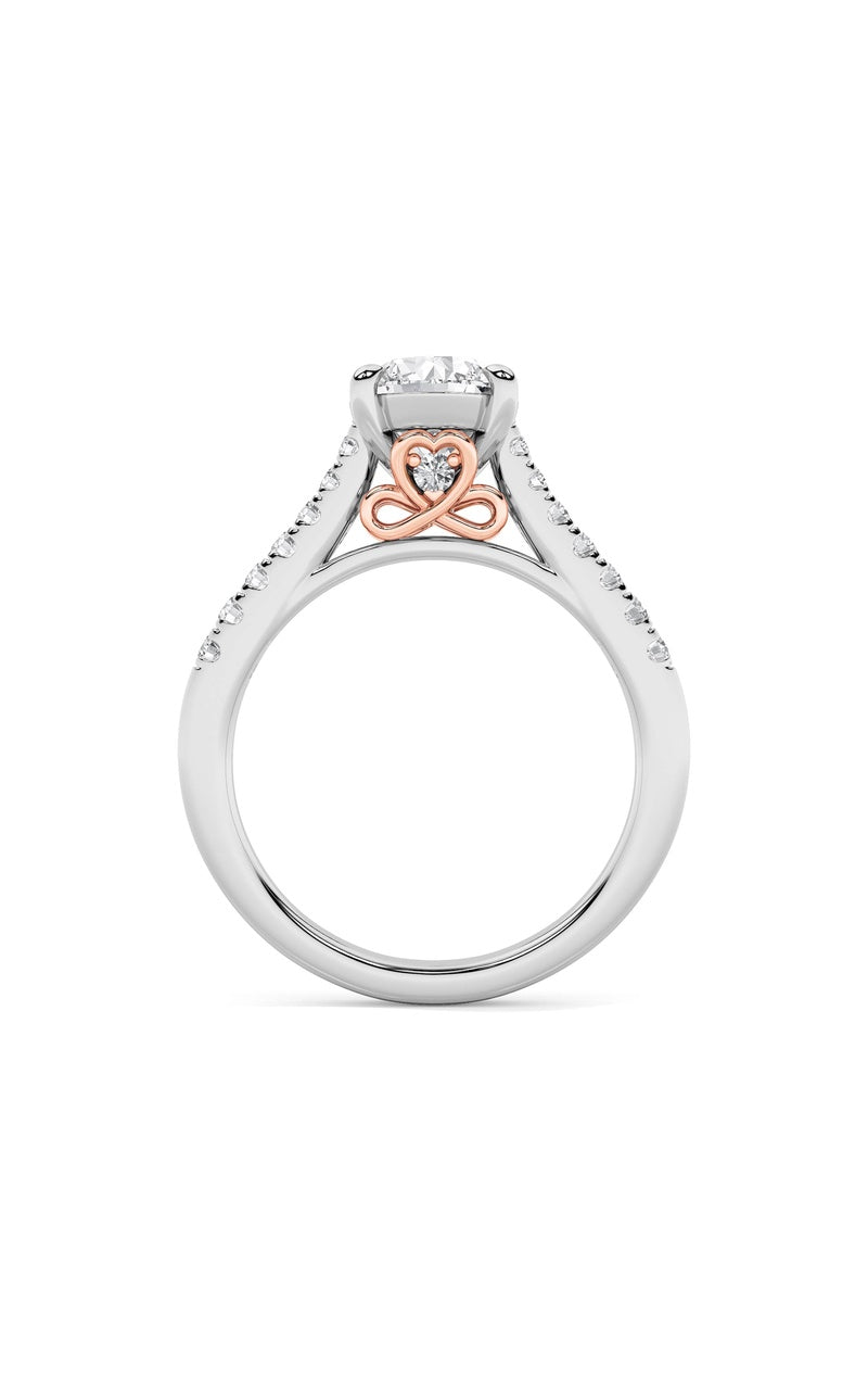 2.5CTW Round Shaped Lab Grown Diamond (F/VS) Petite Shank Accented Engagement Ring in 14K Gold