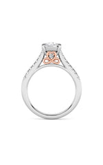 Load image into Gallery viewer, 2.5CTW Round Shaped Lab Grown Diamond (F/VS) Petite Shank Accented Engagement Ring in 14K Gold
