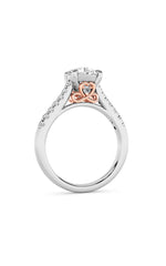 Load image into Gallery viewer, 2.5CTW Round Shaped Lab Grown Diamond (F/VS) Petite Shank Accented Engagement Ring in 14K Gold
