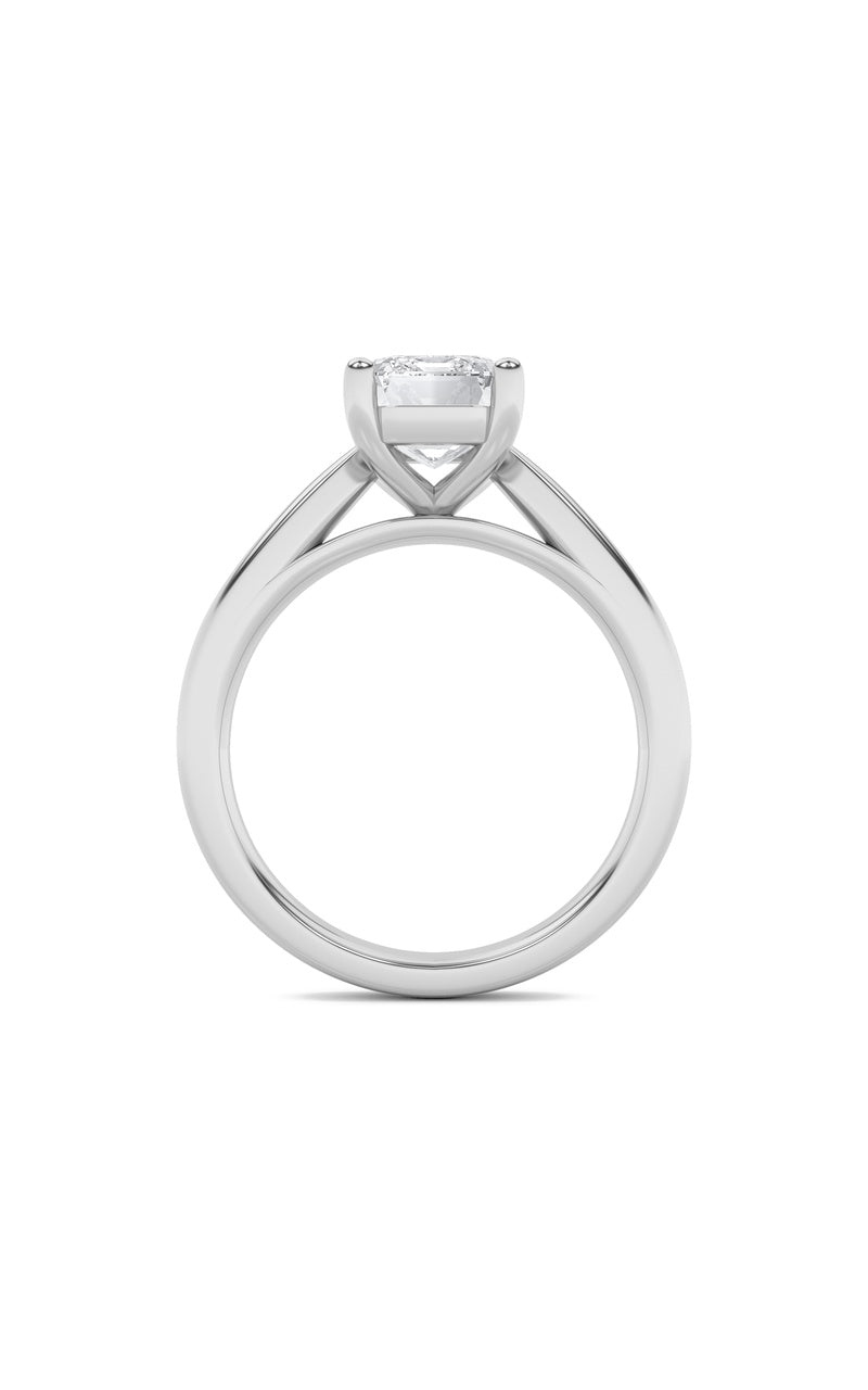 2CTW Emerald Shaped Lab Grown Diamond (F/VS) Classic Shank Solitaire Engagement Ring in 14K Gold