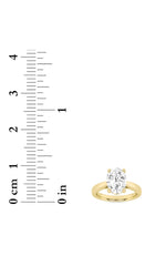 Load image into Gallery viewer, 1CTW Oval Shaped Lab Grown Diamond (F/VS) Classic Shank Solitaire Engagement Ring in 14K Gold
