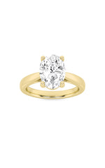 Load image into Gallery viewer, 2CTW Oval Shaped Lab Grown Diamond (F/VS) Classic Shank Solitaire Engagement Ring in 14K Gold
