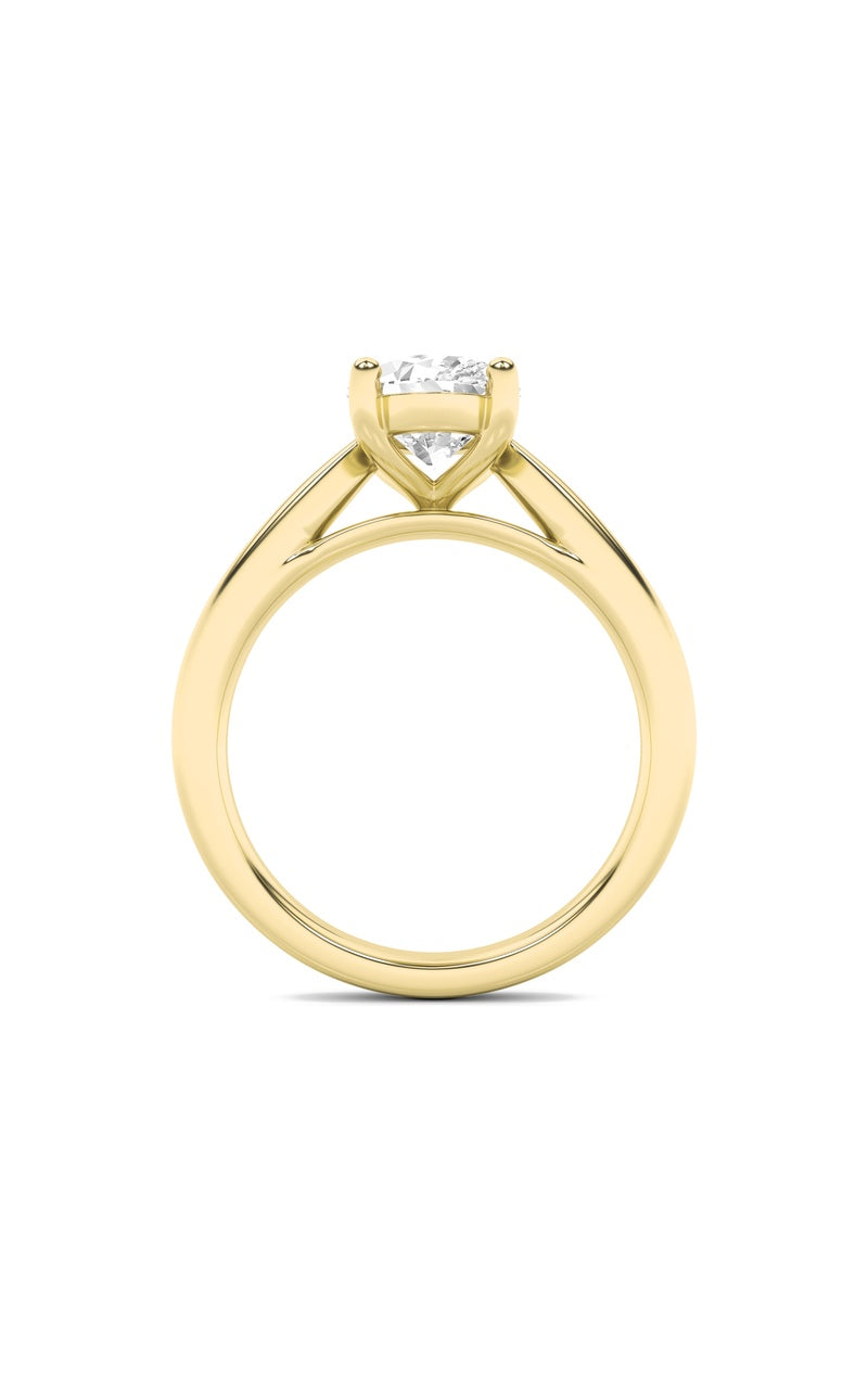 2CTW Oval Shaped Lab Grown Diamond (F/VS) Classic Shank Solitaire Engagement Ring in 14K Gold