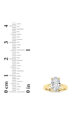 Load image into Gallery viewer, 2CTW Oval Shaped Lab Grown Diamond (F/VS) Classic Shank Solitaire Engagement Ring in 14K Gold
