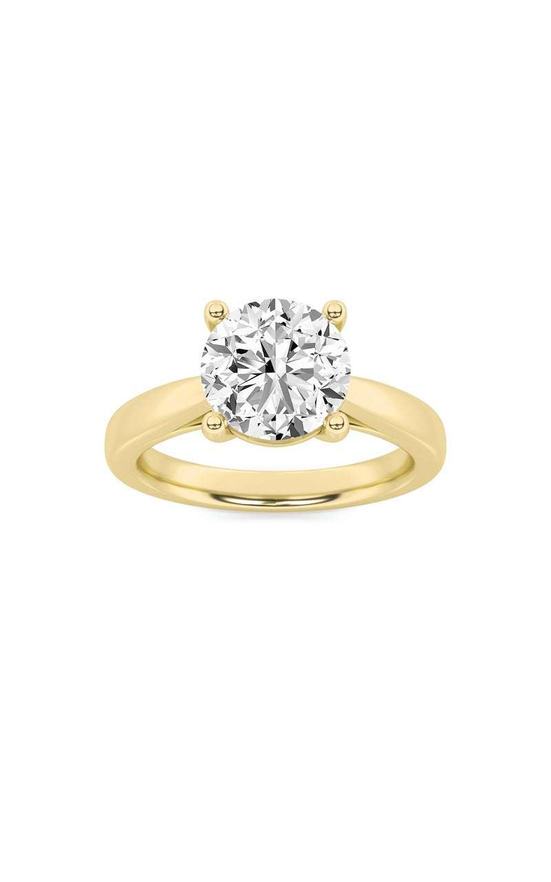 2.5CTW Round Shaped Lab Grown Diamond (F/VS) Classic Shank Solitaire Engagement Ring in 14K Gold