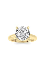 Load image into Gallery viewer, 2CTW Round Shaped Lab Grown Diamond (F/VS) Cathedral Shank Engagement Ring in 14K Yellow Gold
