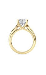 Load image into Gallery viewer, 2CTW Round Shaped Lab Grown Diamond (F/VS) Cathedral Shank Engagement Ring in 14K Yellow Gold
