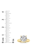 Load image into Gallery viewer, 2CTW Round Shaped Lab Grown Diamond (F/VS) Cathedral Shank Engagement Ring in 14K Yellow Gold
