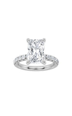 Load image into Gallery viewer, 2CTW Radiant Shaped Lab Grown Diamond (F/VS) Hidden Halo Accented Ring in 14K Gold
