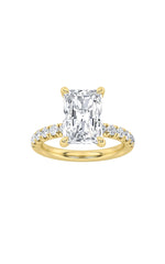 Load image into Gallery viewer, 2CTW Radiant Shaped Lab Grown Diamond (F/VS) Hidden Halo Accented Ring in 14K Gold
