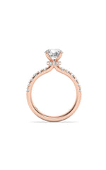 Load image into Gallery viewer, 2CTW Round Shaped Lab Grown Diamond (F/VS) Hidden Halo Accented Ring in 14K Gold
