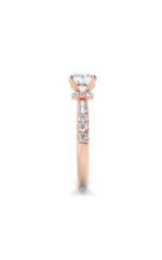 Load image into Gallery viewer, 2CTW Round Shaped Lab Grown Diamond (F/VS) Hidden Halo Accented Ring in 14K Gold
