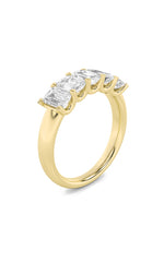 Load image into Gallery viewer, 2CTW Emerald Shaped Lab Grown Diamond (F/VS) Five Stone Band Ring in 14K Gold
