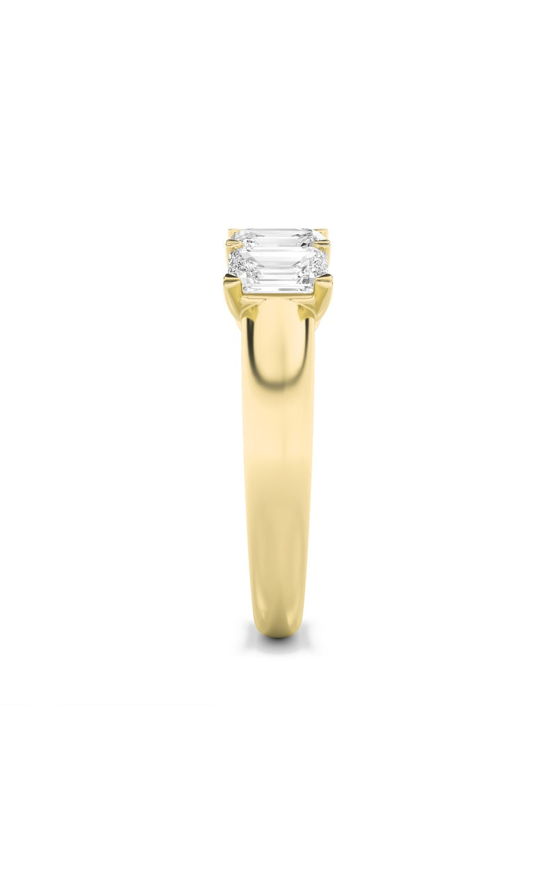 2CTW Emerald Shaped Lab Grown Diamond (F/VS) Five Stone Band Ring in 14K Gold