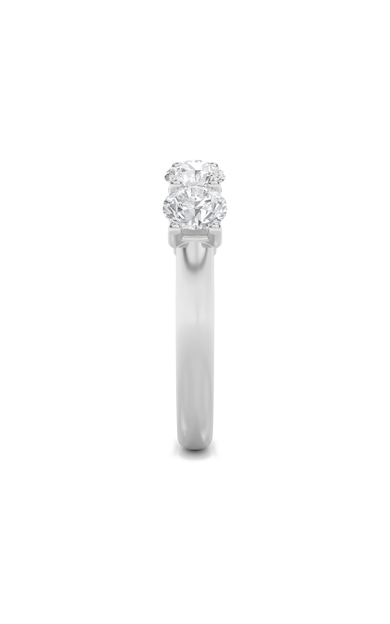 2CTW Round Shaped Lab Grown Diamond (F/VS) Five Stone Band Ring in 14K Gold