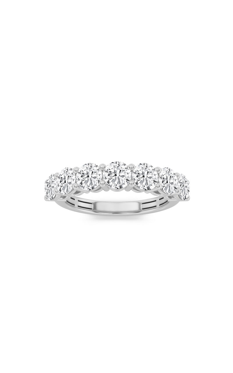 2CTW Round Shaped Lab Grown Diamond (F/VS) Seven Stone Band Ring in 14K Gold