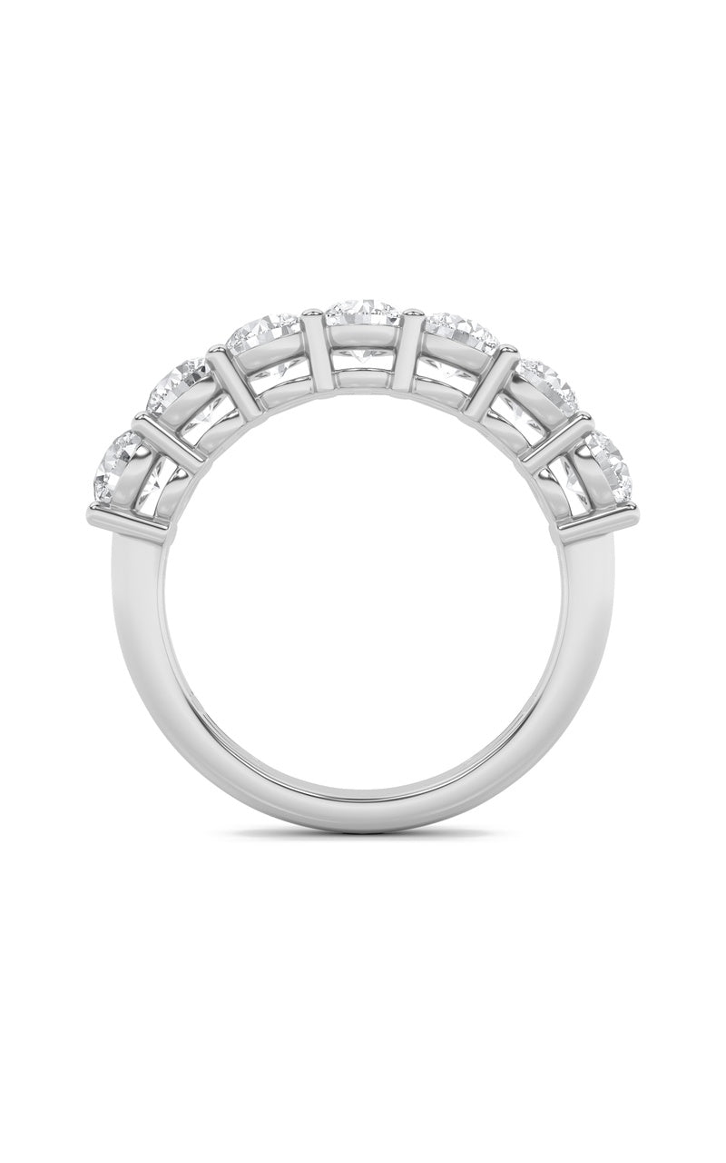 2CTW Round Shaped Lab Grown Diamond (F/VS) Seven Stone Band Ring in 14K Gold