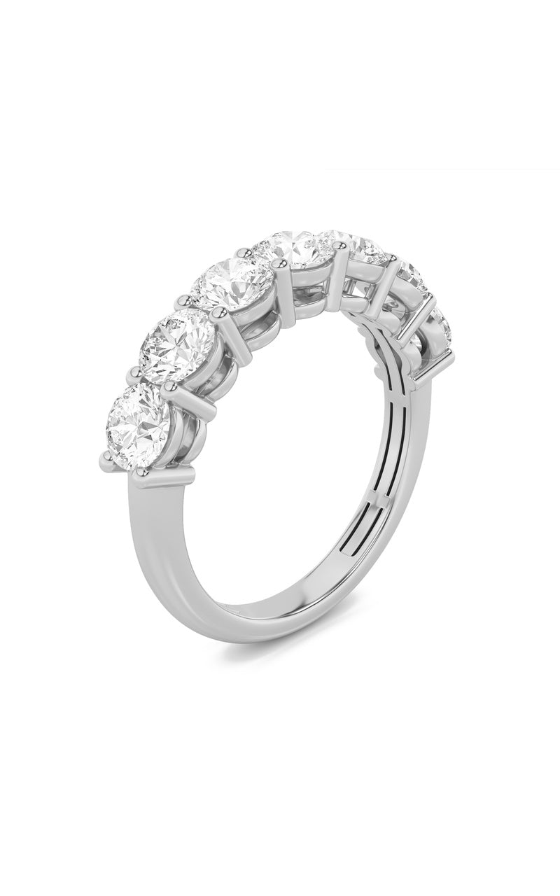 3CTW Round Shaped Lab Grown Diamond (F/VS) Seven Stone Band Ring in 14K Gold