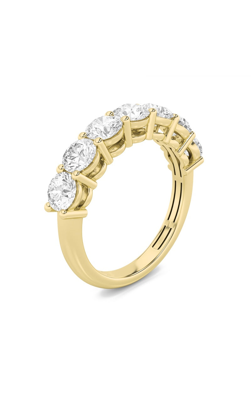 3CTW Round Shaped Lab Grown Diamond (F/VS) Seven Stone Band Ring in 14K Gold
