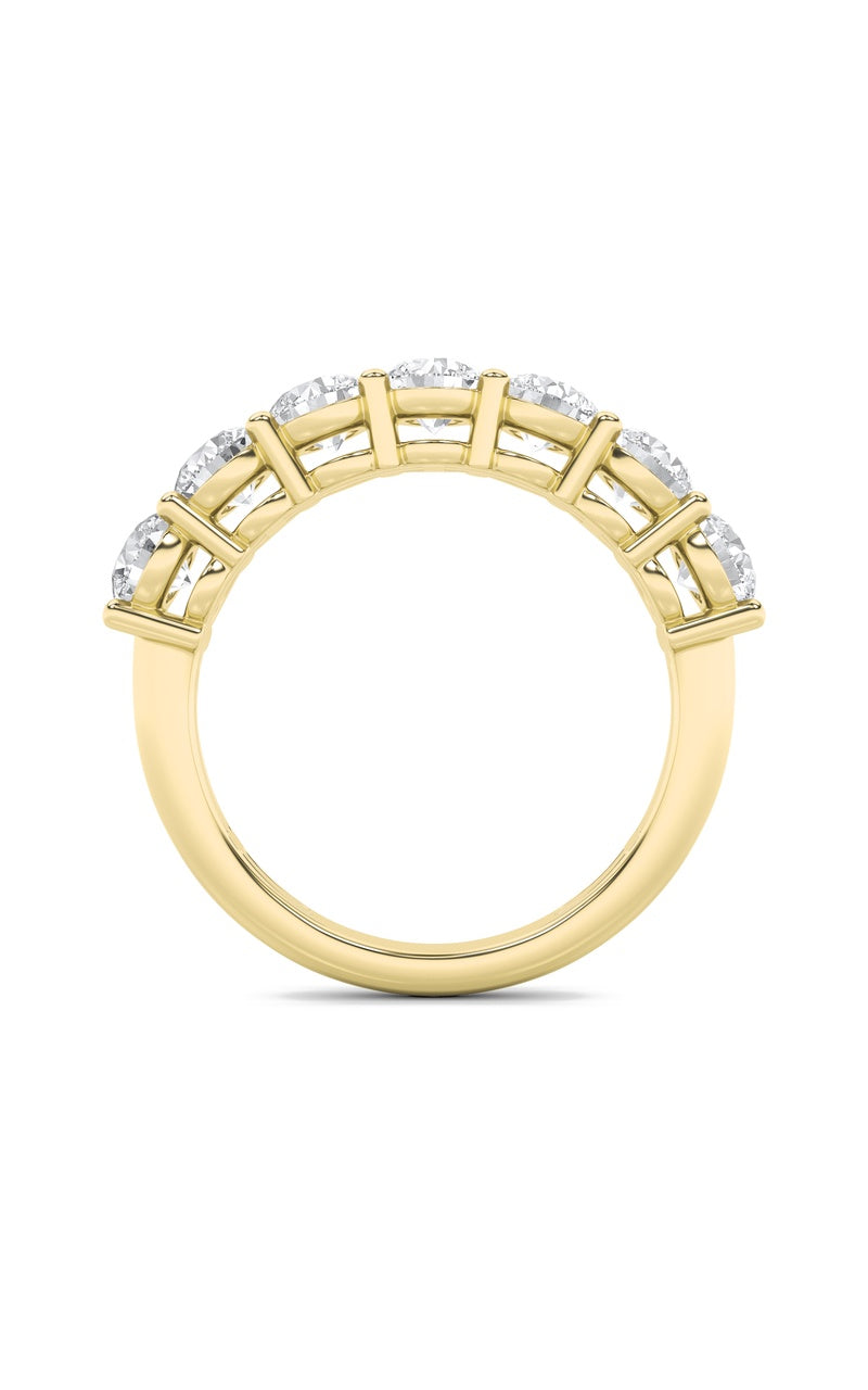 3CTW Round Shaped Lab Grown Diamond (F/VS) Seven Stone Band Ring in 14K Gold