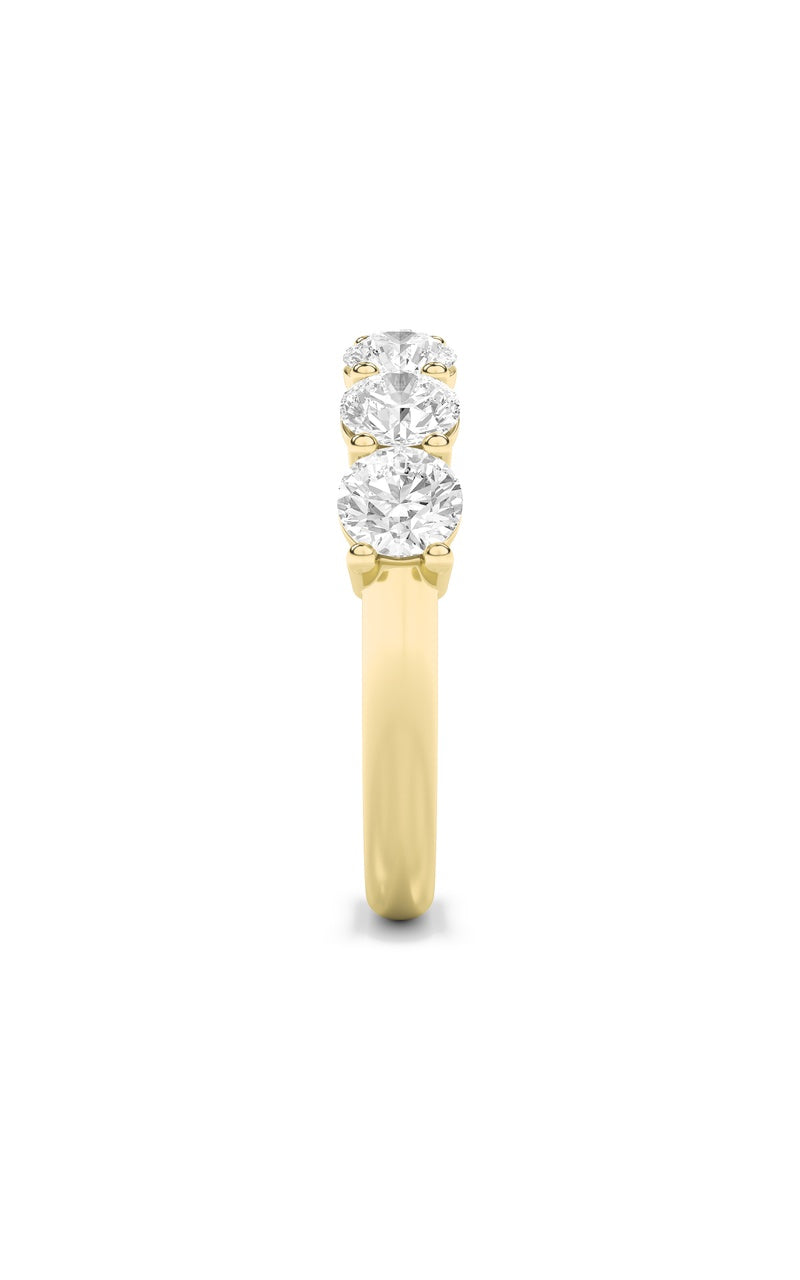 3CTW Round Shaped Lab Grown Diamond (F/VS) Seven Stone Band Ring in 14K Gold