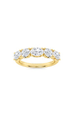 Load image into Gallery viewer, 2CTW Oval Shaped Lab Grown Diamond (F/VVS) Five Stone Band Ring in 14K Gold
