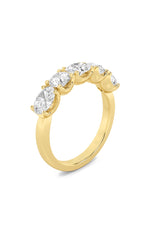 Load image into Gallery viewer, 2CTW Oval Shaped Lab Grown Diamond (F/VVS) Five Stone Band Ring in 14K Gold
