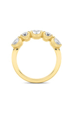 Load image into Gallery viewer, 2CTW Oval Shaped Lab Grown Diamond (F/VVS) Five Stone Band Ring in 14K Gold
