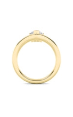 Load image into Gallery viewer, 1.5CTW Pear Shaped Lab Grown Diamond (F/VS) Chevron Solitaire Engagement Ring in 14K Gold
