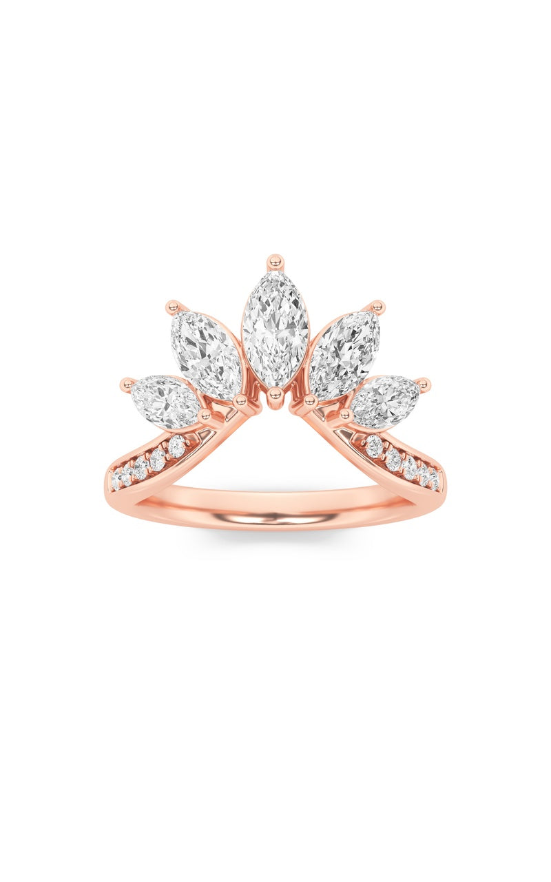 1.5CTW Marquise Shaped Lab Grown Diamond (F/VVS) Fancy Contour Ring in 14K Gold