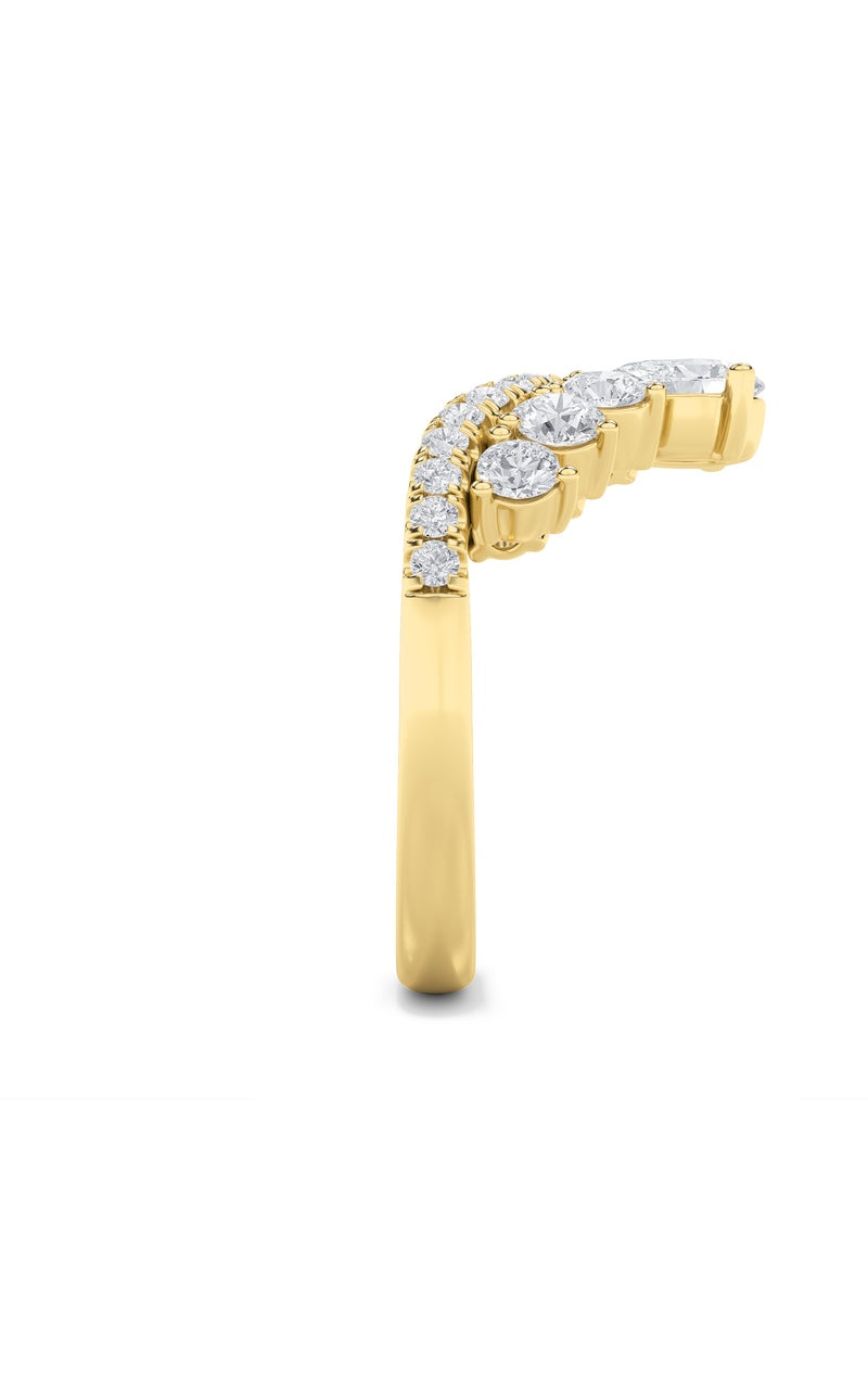 1.5CTW Pear Shaped Lab Grown Diamond (F/VS) Fancy Contour Ring in 14K Gold