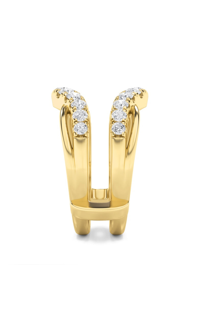 1CTW Round Shaped Lab Grown Diamond (F/VS) Insert Jacket Ring in 14K Gold