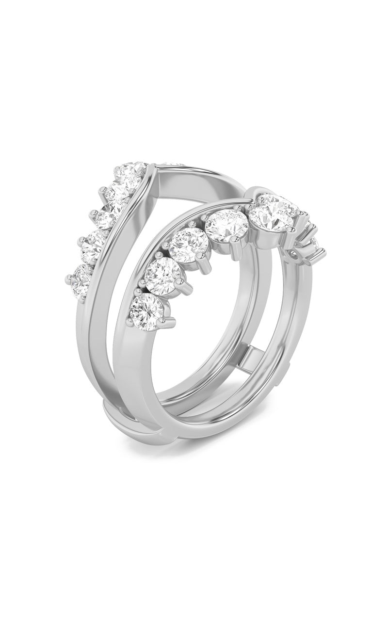 2CTW Round Shaped Lab Grown Diamond (F/VS) Insert Jacket Ring in 14K Gold