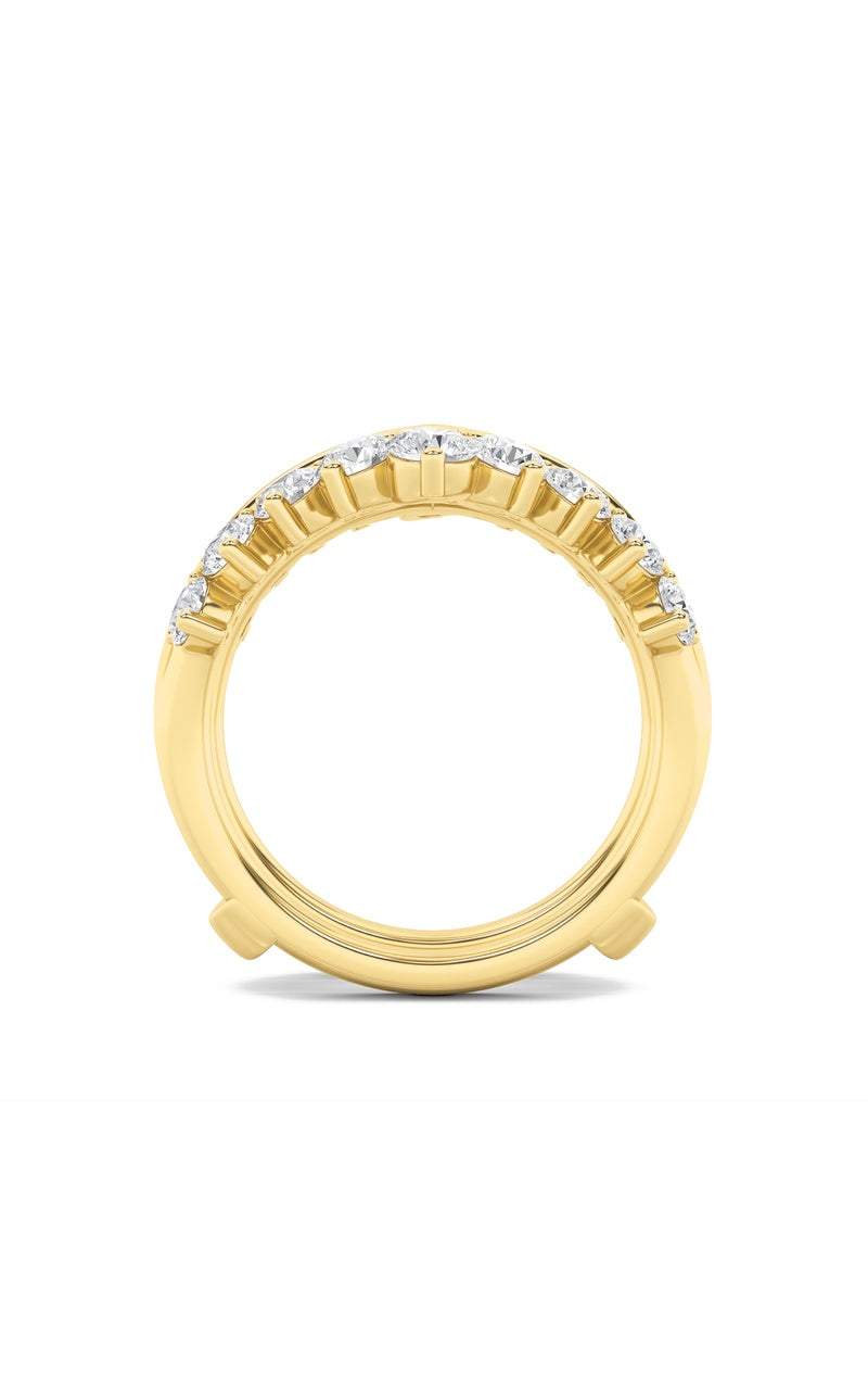 2CTW Round Shaped Lab Grown Diamond (F/VS) Insert Jacket Ring in 14K Gold