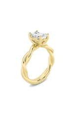 Load image into Gallery viewer, 1CTW Emerald Shaped Lab Grown Diamond (F/VS) Twisted Shank Solitaire Engagement Ring in 14K Gold
